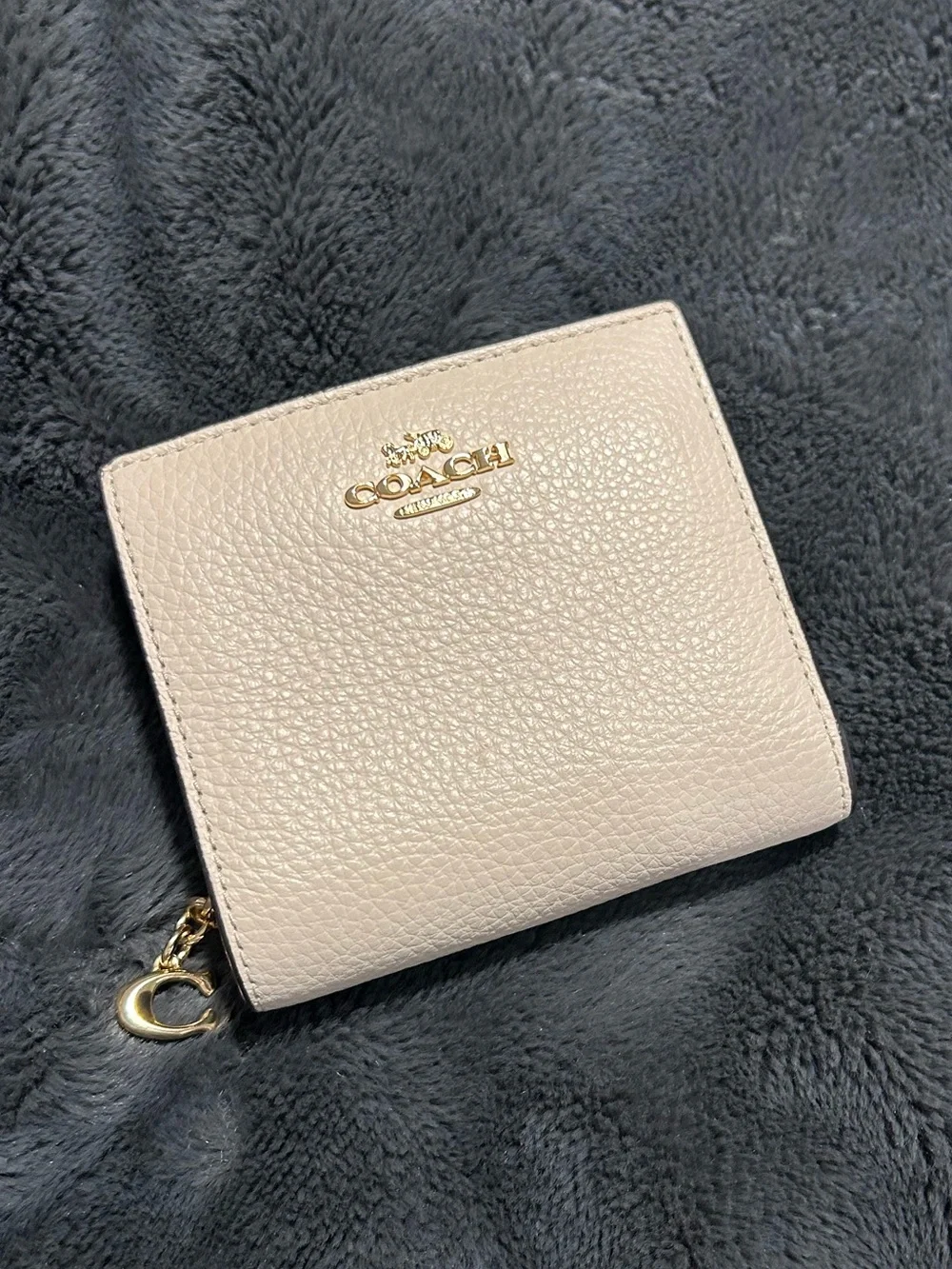 COACH Snap Wallet in Chalk/Gold
